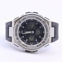 【美品】カシオ G-SHOCK Gスチール ソーラー電波 ミドルサイズ アナデジ メンズ 腕時計 純正樹脂バンド GST-W310-1AJF【いおき質店】管理2_画像2