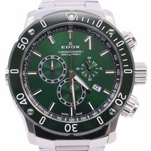 EDOX エドックス クロノオフショア1 クロノグラフ クォーツ メンズ 腕時計 グリーン文字盤 純正SSベルト 10221-3VM5-VIN5【いおき質店】_画像1