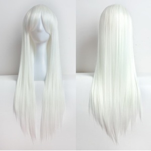 * free shipping * strut long wig 80cm white costume cosplay small articles anime game manga Halloween fancy dress white .