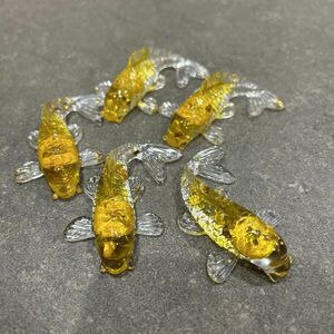 【５個セット】オルゴナイト 鯉 シトリン 黄水晶 クリスタル 金運 財運 浄化