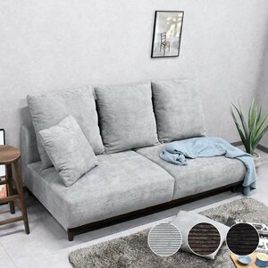 [ limitation free shipping ] corduroy cloth 3P triple sofa ... sofa 3 seater . outlet furniture [ new goods unused exhibition goods ]KEN