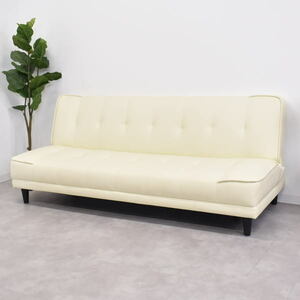 [ limitation free shipping ] ivory 3P reclining sofa - bed 3 seater . outlet furniture sofa [ new goods unused exhibition goods ]0005569