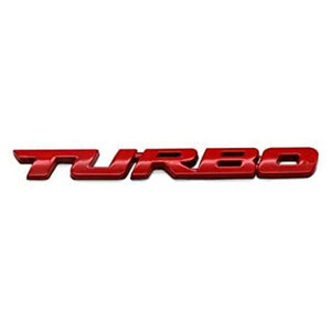 エンブレム TURBO ステッカー パーツ 車 立体 カスタム 汎用 メタル 金属 3D ドレスアップ Eタイプ レッド