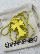 １円スタート　CHROME HEARTS　クロムハーツ　CHクロス　ラバー　ネックレス　ボールチェーン　イエロー_画像2