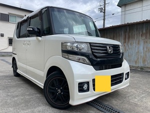 ★ホンダ　NBOXカスタム　H26年式　修復歴無　G,Aパッケージ2トンカラー　スマートキーx2　左側パワースライドドア　CTBA　社外ナビ　TV　