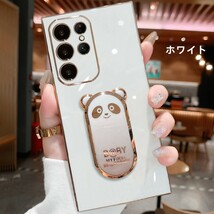 Samsung Galaxy S24 Ultra ケース 6.8インチ スマホケース 金メッキ TPUソフト 背面カバー ウサギスタンドタイプ かわいい 薄型 軽量_画像2