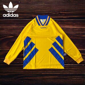 90s デサント製　アディダス　スウェーデン代表　ホームゲームシャツ　長袖