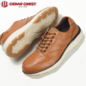 【未使用】セダークレスト CEDAR CREST《防水設計》軽量・クッション 上質本革 メンズ ウォーキング シューズ 25.5cm キャメル