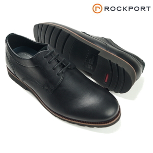 【未使用】ROCKPORT ロックポート《TRUTECH 軽量・クッション》本革 プレーントゥ ビジネス シューズ 25cm 黒