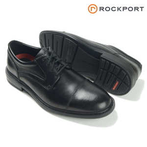 【未使用】ROCKPORT ロックポート《TRUTECH 軽量・クッション》ストレートチップ 本革 ビジネス シューズ 黒ブラック 25cm