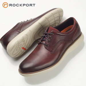 【未使用】定価1.6万 ロックポート ROCKPORT《軽量・衝撃吸収》上質本革 レザー ドレス スニーカー ウォーキングシューズ 25cm ワイン