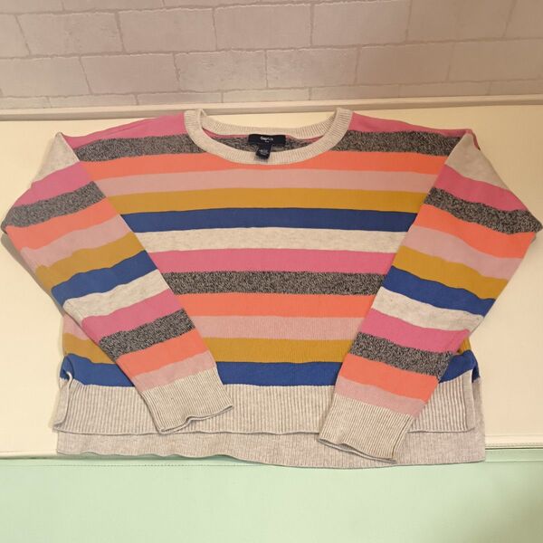★☆GAP Kids ギャップ キッズ ニット セーター 160 カラフル ボーダー スリット☆★