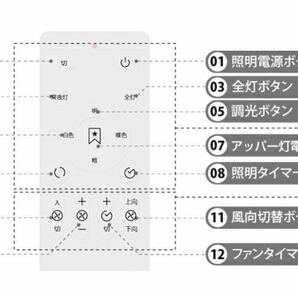 シーリングファン ファン付き 小型 扇風機サーキュレーターリモコンLED電球色の画像6