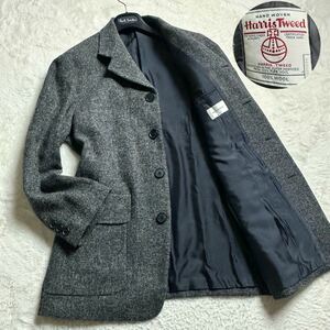 【極美品】MEN'S MELROSE メンズメルローズ HARRIS TWEED ハリスツイード チェスターコート ハーフコート ジャケット 日本製 表記3(L相当)