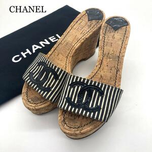 【専用袋付☆美品】CHANEL ココマーク ウェッジソール サンダル 35