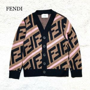 [ unused class ]FENDI Fendi total pattern Zucca pattern cardigan Kids 4A