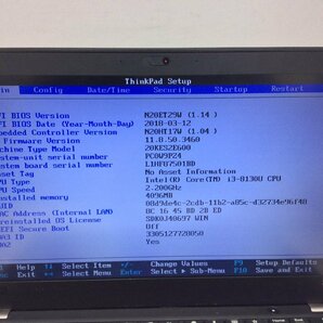 ジャンク/ LENOVO 20KES2E600 ThinkPad X280 Intel Core i3-8130U メモリ4.1GB SSD256.06GB 【G19646】の画像10