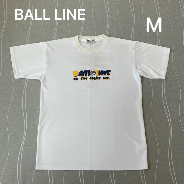 Mサイズ BALL LINE バスケットボール 半袖シャツ　白