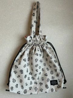 北欧風お花柄①★2wayきんちゃくbag★ハンドメイド ハンドメイド