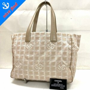 ◆シャネル CHANEL◆ニュートラベルライン トートMM トートバッグ ショルダーバッグ ベージュ キャンバス レディース ギャランティカード付