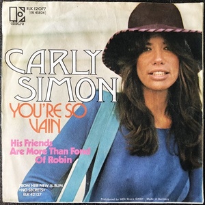 【Disco & Soul 7inch】Carly Simon / You're So Vain 