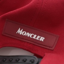 ■ MONCLER モンクレール ベースボールキャップ 帽子 ロゴ メンズ レッド コットン100 タグ付き_画像6