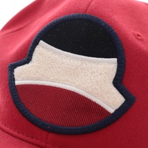 ■ MONCLER モンクレール ベースボールキャップ 帽子 ロゴ メンズ レッド コットン100 タグ付き_画像5