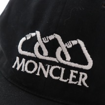 ■ MONCLER モンクレール ベースボールキャップ 帽子 ロゴ メンズ ブラック コットン100 タグ付き_画像5