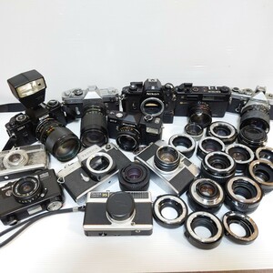 800）１円〜　ジャンク機械カメラまとめ売り　一眼レフ　レンジファインダー OLYMPUS Canon Nikon PENTAX フィルムカメラ　光学