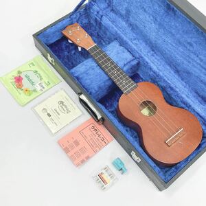 音出しOK Famous ukulele ウクレレ FU-120 弦楽器 全長約53cm 弦・ハードケース付き R阿0109☆