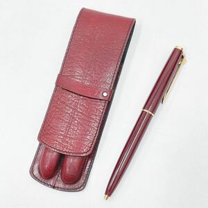 MONTBLANC モンブラン ボールペン ツイスト式 レザー ペンケース付き ワインレッド 筆記具 R尼0118〇