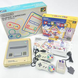 動作品 Nintendo ニンテンドー 任天堂 スーパーファミコン SHVC-001/マウスセット マリオとワリオ 取説 箱付き 追加写真有り R尼0124〇