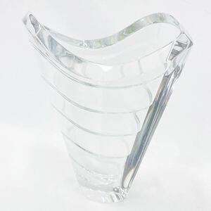 Baccarat バカラ ウェーブ フラワーベース 花瓶 クリスタル ガラス インテリア R尼0125〇