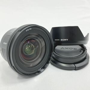 美品　動作品　SONY ソニー 20mm F2.8 SAL20F28 広角レンズ　キャップ　フード(SH0013)付き　R店0227