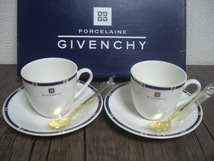 ◆GIVENCHY/ジバンシー◆カップ＆ソーサー◆2客セット◆ゴールドスプーン付属◆未使用品◆_画像1