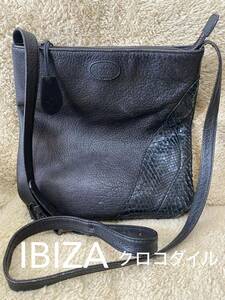 美品！！　IBIZA ショルダーバッグ　クロコダイル　おしゃれ　貴重　黒