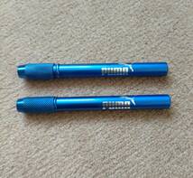 新学期応援　pumaプーマ　鉛筆延長ホルダー 鉛筆キャップ 補助軸 アルミニウム製 軽量　ブルー色　２本組_画像1