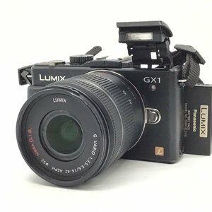 カメラ Panasonic Lumix DMC-GX1 / G VARIO 14-42mm f3.5-5.6 ASPH MEGA O.I.S ミラーレス一眼レフ セット品 現状品 [1496HJ]