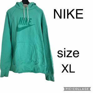 【NIKE】 ナイキ ビッグロゴプリントプルオーバーパーカー XL