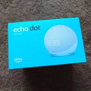 送料込み!! Echo Dot with clock 第5世代 時計付き クラウドブルー スマートスピーカー Alexa アレクサ エコードットの画像1