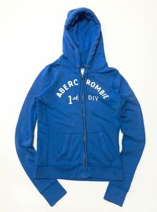 衝撃プライス！【王道モデル！】【Abercrombie &Fitch アバクロンビー&フィッチ】ロゴジップアップパーカー【サイズM】ブルー N-F50