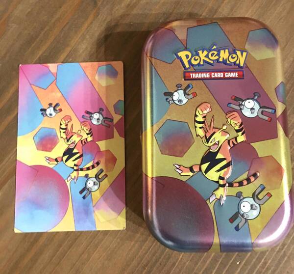 海外限定 ポケモン 151 エレブー コイル ミニ 缶 + アート カード