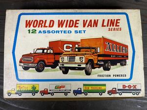 0197 WORLD WIDE VAN LINE トラック12台セット ブリキ レトロ 現状品