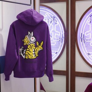 新品　FR2 撫子　Tiger year Hoodieタイガーパーカー　L 限定 裏起毛 パーカー スウェットパーカー　パープル