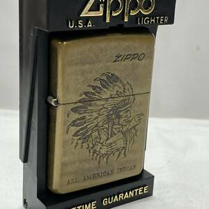 4475-1千(68)Zippo　ジッポ　ALL AMERICAN INDIAN　ライター　喫煙具