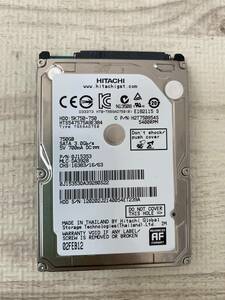 【状態:正常】HDD HITACHI HTS547575A9E384 750GB 2.5インチ 厚さ9mm ①