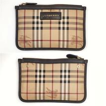 1円【現行近い】バーバリー 1375 BURBERRY PVC ポーチ付 ハンド トートバッグ 肩掛け 大容量 A4収納可能 チェック シャドーホース ._画像8