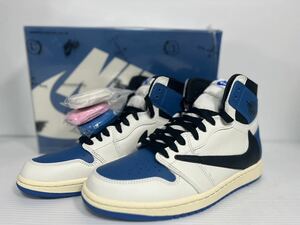 NIKE AIR JORDAN 1 RETRO HIGH OG SP Military Blue fragment design Travis Scott ジョーダントラヴィスフラグメントUS9.5 27.5cm 