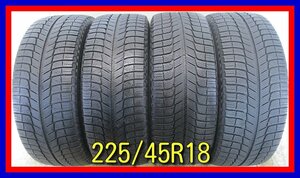 ■中古タイヤ■　225/45R18 95H MICHELIN X-ICE XI3 クラウン オデッセイ レガシィ等 18インチ 冬タイヤ スタッドレス 激安 送料無料 B253