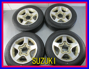 ■中古タイヤホイール■　SUZUKI ジムニー純正 16インチ 5.5J +22 5H 139.7 DUNLOP GRANDTREK PT3 175/80R16 91S　送料無料 H380